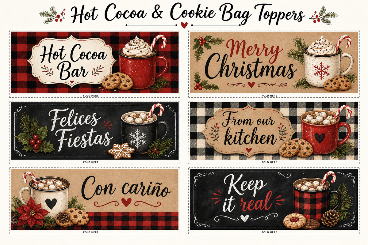 Hot Cocoa Bag Toppers — farmhouse sheet preview (previews-v2)