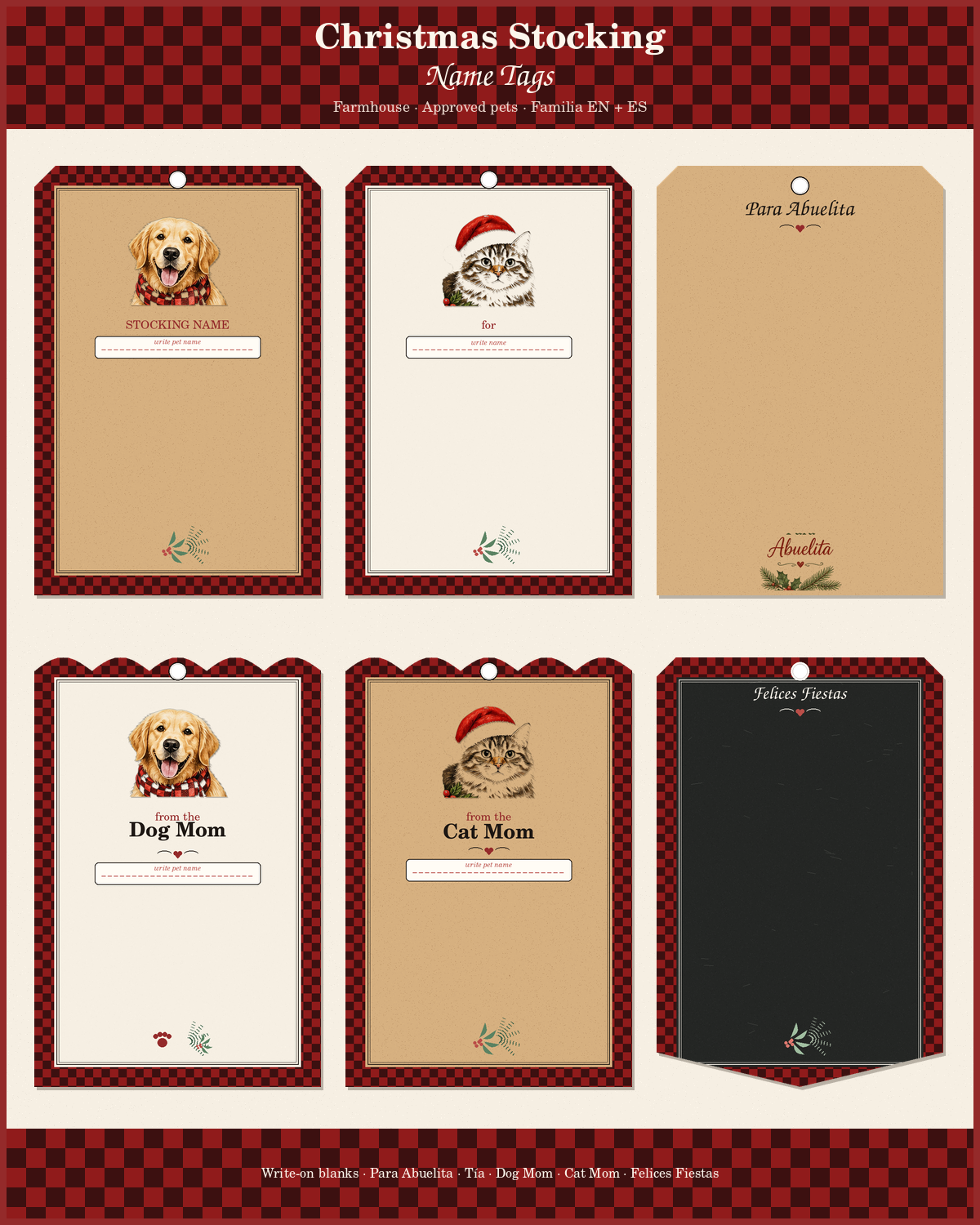 Christmas Stocking Name Tags — farmhouse listing main