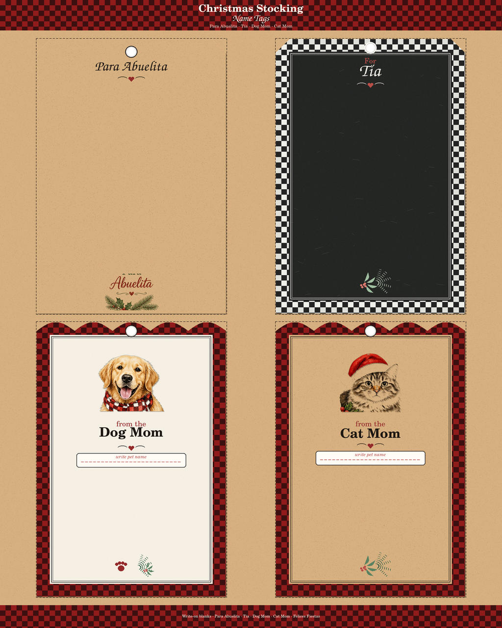 Christmas Stocking Name Tags — familia labels