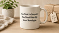 Cream speckled mug: You Think I'm Sarcastic? You Should Hear My Inner Monologue